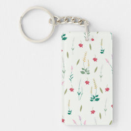 Bloemenpatroon Lente Bloemen Acryl Sleutelhanger