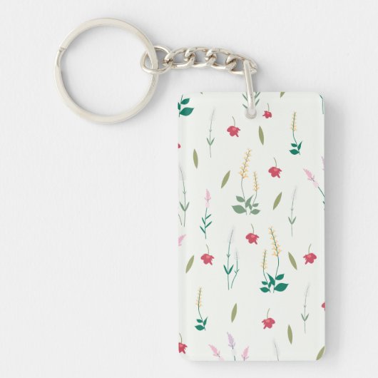 Bloemenpatroon Lente Bloemen Acryl Sleutelhanger (Voorkant)