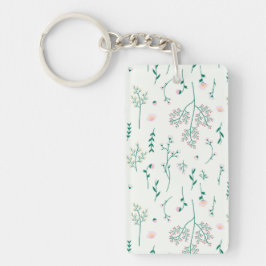 Bloemenpatroon Lente Bloemen Acryl Sleutelhanger