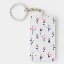 Bloemenpatroon Lente Bloemen Acryl Sleutelhanger