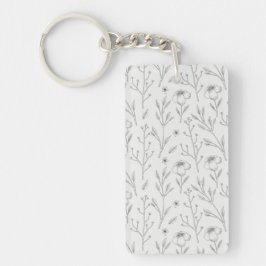Bloemenpatroon Lente Bloemen Acryl Sleutelhanger
