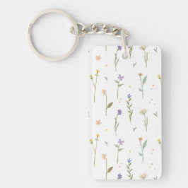 Bloemenpatroon Lente Bloemen Acryl Sleutelhanger