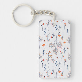 Bloemenpatroon Lente Bloemen Acryl Sleutelhanger