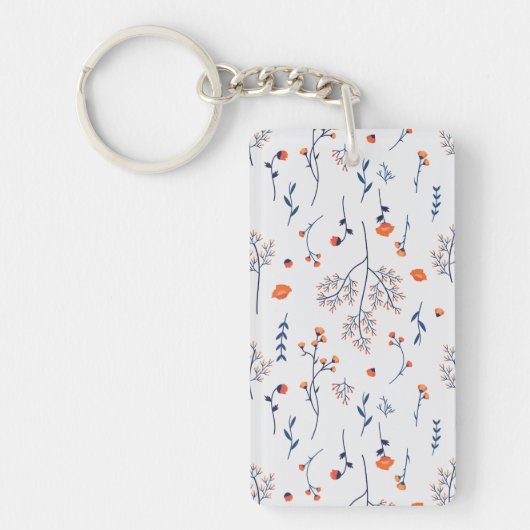 Bloemenpatroon Lente Bloemen Acryl Sleutelhanger (Voorkant)
