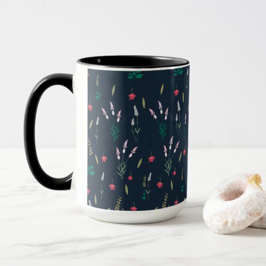 Bloemenpatroon Lente Bloemen Combo Mok (Met donut)