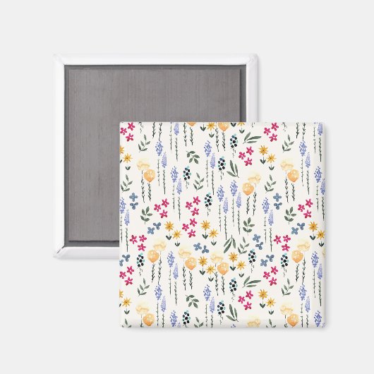 Bloemenpatroon Lente Bloemenplein Magneet (Voorkant / Achterkant)