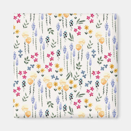 Bloemenpatroon Lente Bloemenplein Magneet