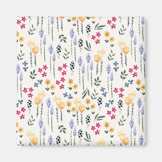 Bloemenpatroon Lente Bloemenplein Magneet (Voorkant)