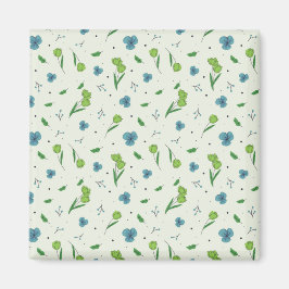 Bloemenpatroon Lente Bloemenplein Magneet