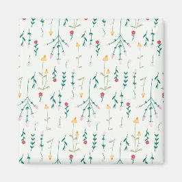 Bloemenpatroon Lente Bloemenplein Magneet