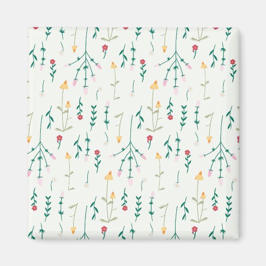 Bloemenpatroon Lente Bloemenplein Magneet (Voorkant)