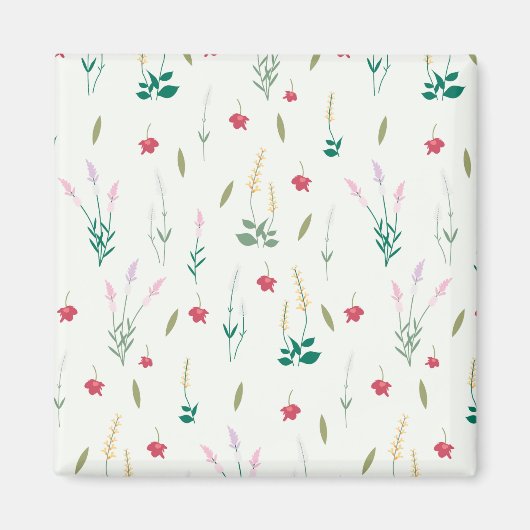 Bloemenpatroon Lente Bloemenplein Magneet (Voorkant)