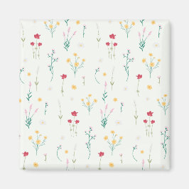 Bloemenpatroon Lente Bloemenplein Magneet