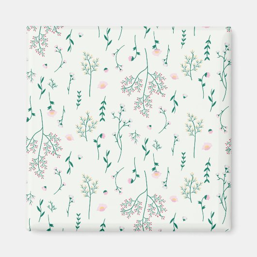 Bloemenpatroon Lente Bloemenplein Magneet (Voorkant)