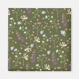 Bloemenpatroon Lente Bloemenplein Magneet