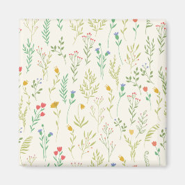 Bloemenpatroon Lente Bloemenplein Magneet