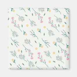 Bloemenpatroon Lente Bloemenplein Magneet