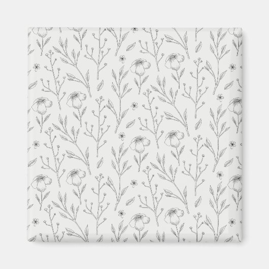 Bloemenpatroon Lente Bloemenplein Magneet (Voorkant)