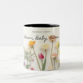 Bloemenpatroon Levendige koffie Tweekleurige Koffiemok (Center)