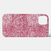 Bloemenpatroon met blauwe kant achtergrond Case-Mate iPhone case (Achterkant (horizontaal))