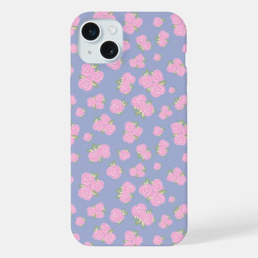 Bloemenpatroon met oude rozen iPhone hoesje (Achterkant)