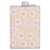 Bloemenpatroon met perzik- en lavendelkleuren heupfles (Achterkant)