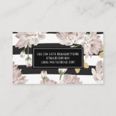 Bloemenpatroon met streeppatroon visitekaartje (Achterkant)