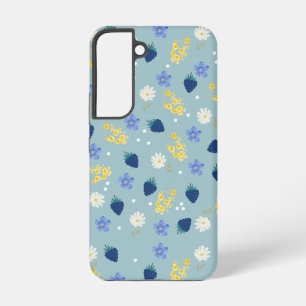 Bloemenpatroon met wilde bloemen en braamstruiken samsung galaxy hoesje