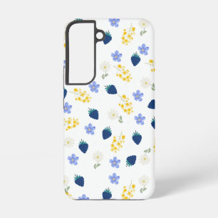 Bloemenpatroon met wilde bloemen en braamstruiken samsung galaxy hoesje
