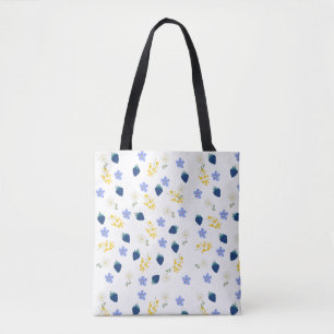 Bloemenpatroon met wilde bloemen en braamstruiken tote bag