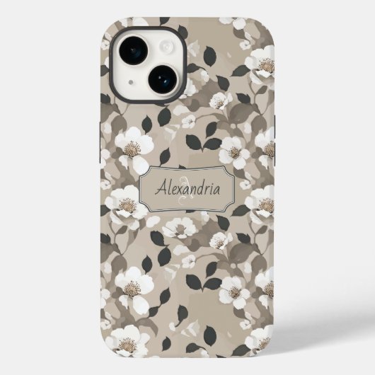 Bloemenpatroon Moderne minimalistische wilde rozen Case-Mate iPhone Case (Achterkant)