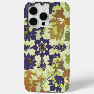  bloemenpatroon Navy Copper Green iPhone iPhone 15 Pro Max Hoesje