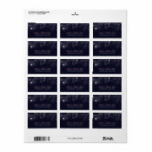 Bloemenpatroon Navy met Tulp - Adreslabels Etiket (Full Sheet)