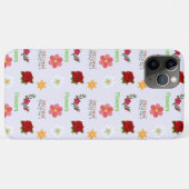 Bloemenpatroon op grijs Case-Mate iPhone case (Achterkant (horizontaal))