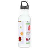 Bloemenpatroon op grijs waterfles (Achterkant)