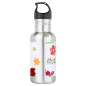 Bloemenpatroon op grijs waterfles (Achterkant)