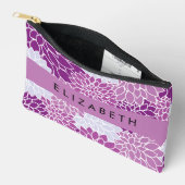 Bloemenpatroon, Paarse dahlia, Jouw naam Etui (Open)