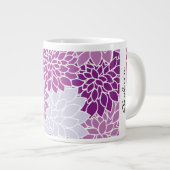 Bloemenpatroon, Paarse dahlia, Jouw naam Grote Koffiekop (Voorkant rechts)