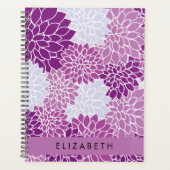 Bloemenpatroon, Paarse dahlia, Jouw naam Planner (Voorkant)