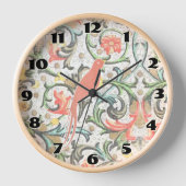  bloemenpatroon Peach Love Bird Clock (Voorkant)