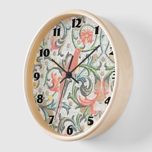  bloemenpatroon Peach Love Bird Clock (Hoek)