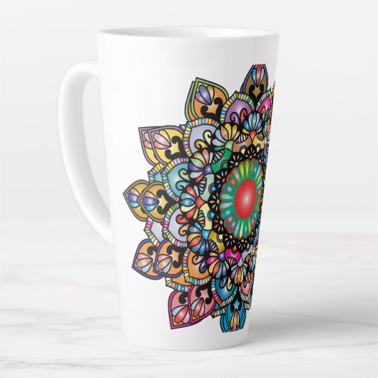 Bloemenpatroon Royalty Latte Mok (Linkerhoek)