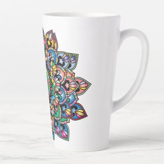 Bloemenpatroon Royalty Latte Mok (Rechts)