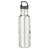 Bloemenpatroon Royalty Waterfles (Achterkant)