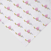 Bloemenpatroon Roze en Geel Eenvoudig Bloemmotief Tissuepapier (Detail)
