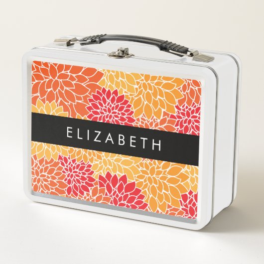 Bloemenpatroon, Sinaasappel Dahlia, Jouw naam (Voorkant)