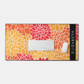 Bloemenpatroon, Sinaasappel Dahlia, Jouw naam Bureaumat (Keyboard & Muis)