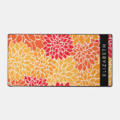 Bloemenpatroon, Sinaasappel Dahlia, Jouw naam Bureaumat (Voorkant)