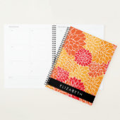 Bloemenpatroon, Sinaasappel Dahlia, Jouw naam Planner (Display)