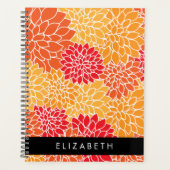 Bloemenpatroon, Sinaasappel Dahlia, Jouw naam Planner (Voorkant)